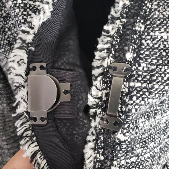 Ann Taylor Fine Italian Fabric Collared Belted Tweed Blazer Jacket - Picture 9 of 14